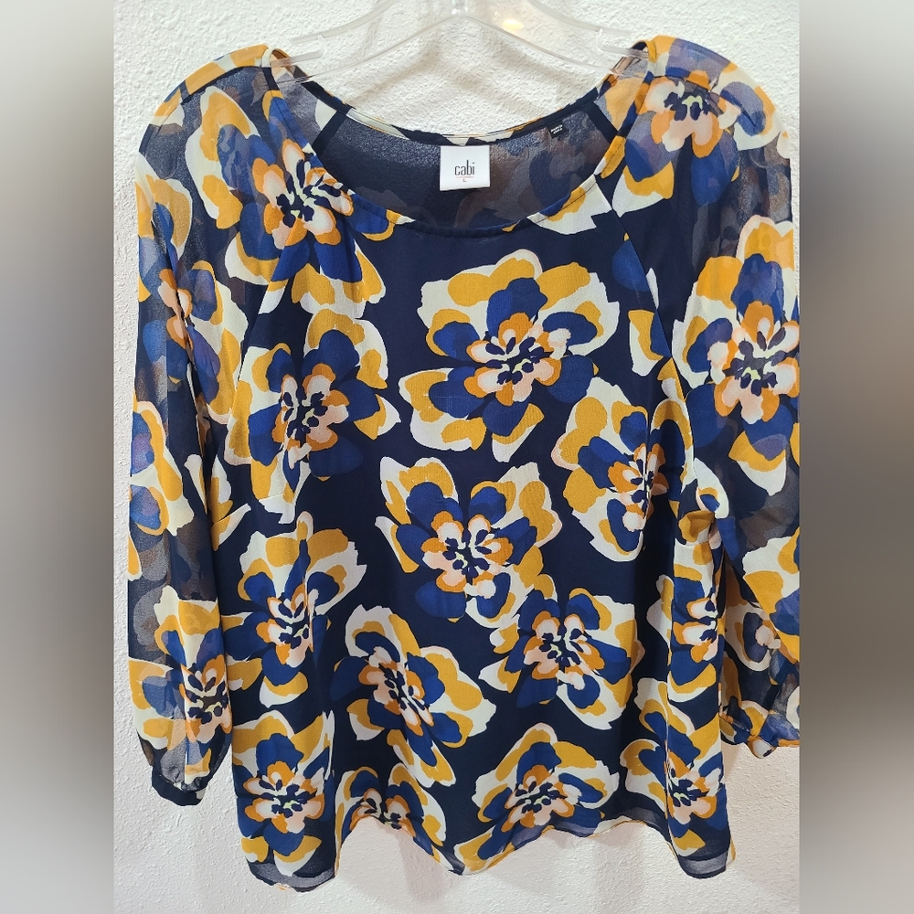 Cabi Navy/Mustard top size L